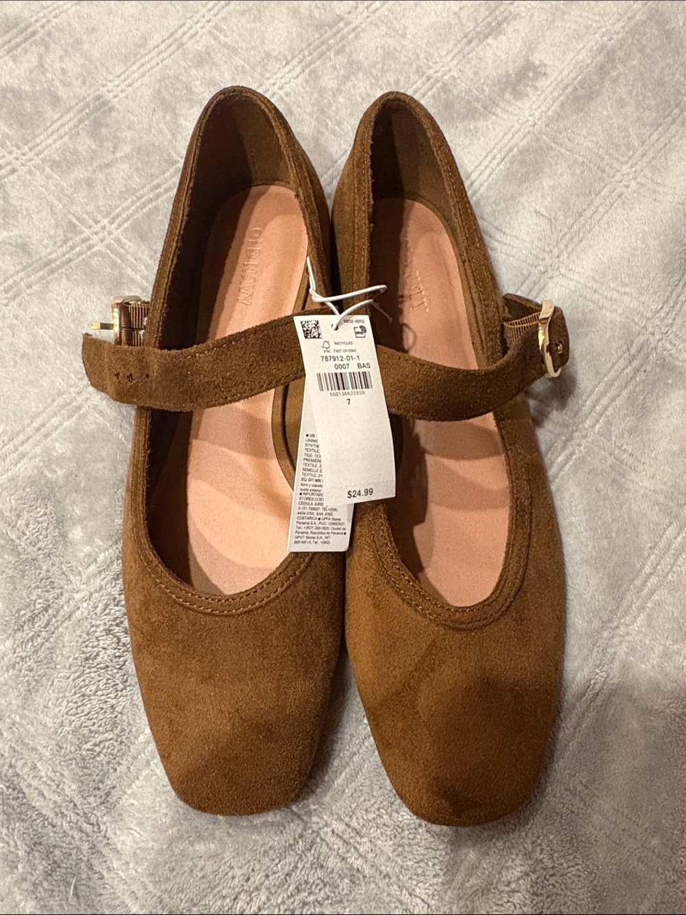 Old Navy Brown Suede Mary Jane Flats